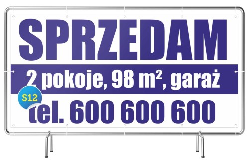 Przejdź do produktu Baner Reklamowy Sprzedam Mieszkanie, Garaż, Nieruchomość, Metraż, Telefon 