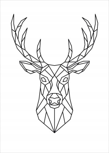 Przejdź do produktu Jeleń Abstrakcja B2 Plakat Plakaty 70x50cm Kreska