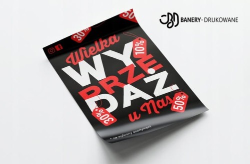 Przejdź do produktu Plakat Plakaty B2 70x50cm -50% Wielka Wyprzedaż Promocja Sale,  Rabat