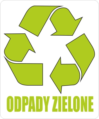 Przejdź do produktu Naklejka Zielone Odpady na kosz śmieci 15x12,5cm