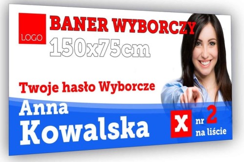 Przejdź do produktu Baner Reklamowy 150x75cm - Wyborczy - wybory 