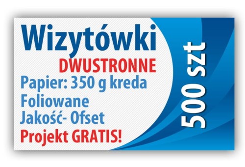 Przejdź do produktu Wizytówki 500 szt 350g laminowane Projekt Gratis!