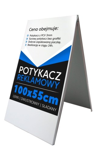Przejdź do produktu Potykacz stojak PCV reklamowy dwustr 100x55cm Do wewnątrz