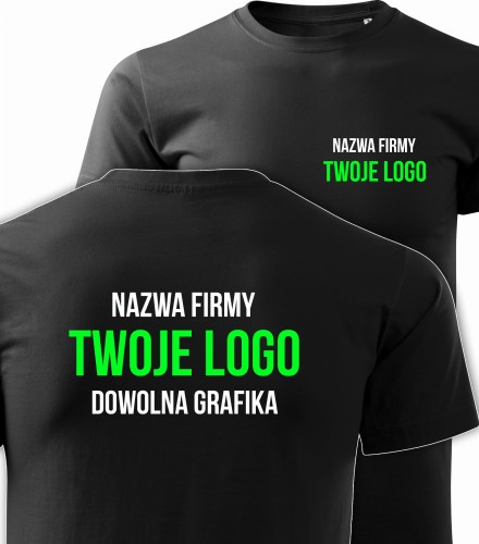 Przejdź do produktu KOSZULKA Firmowa, Z Własnym NADRUKIEM LOGO - Kreator Zaprojektuj Sam
