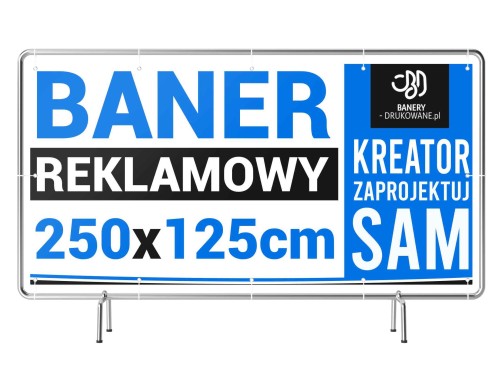 Przejdź do produktu 250cm x 125cm Baner Reklamowy Zaprojektuj Sam KREATOR