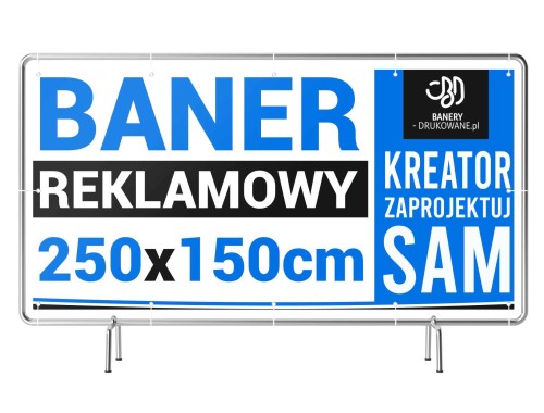Przejdź do produktu 250cm x 150cm Baner Reklamowy Zaprojektuj Sam KREATOR