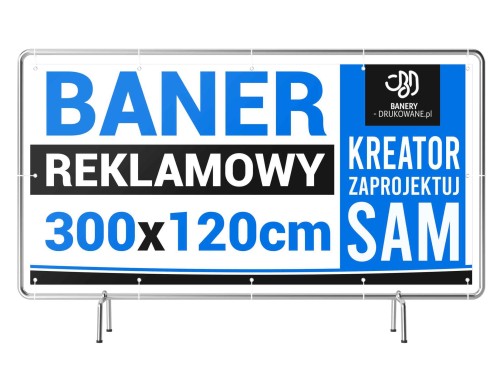 Przejdź do produktu 300cm x 120cm Baner Reklamowy Zaprojektuj Sam KREATOR