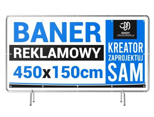Przejdź do produktu 450cm x 150cm Baner Reklamowy Zaprojektuj Sam KREATOR