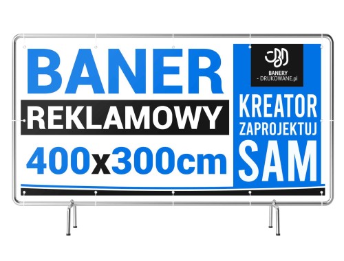 Przejdź do produktu 400cm x 300cm Baner Reklamowy Zaprojektuj Sam KREATOR
