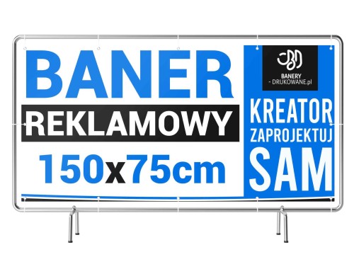 Przejdź do produktu 150cm x 75cm Baner Reklamowy Zaprojektuj Sam KREATOR