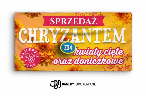 Przejdź do produktu Baner Reklamowy Sprzedaż Chryzantem kwiaty cięte. 