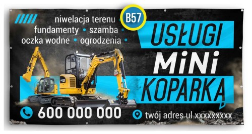 Przejdź do produktu Baner Reklamowy Usługi Minikoparką 