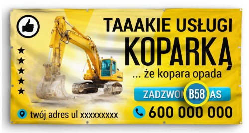 Przejdź do produktu Baner Reklamowy Taakie usługi że Kopara Opada Usługi Koprką 