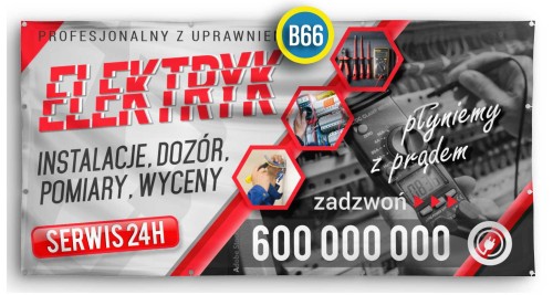 Przejdź do produktu Baner Reklamowy Elektryk Serwis 24h