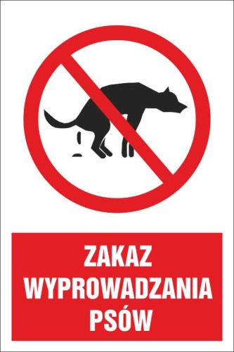 Przejdź do produktu TABLICZKA - Zakaz wyprowadzania psów 20x30 PCV 