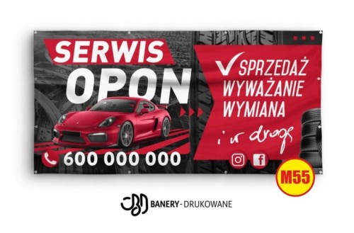 Przejdź do produktu Baner Reklamowy Serwis Opon Sprzedaż Wyważanie Wymiana Wulkanizacja