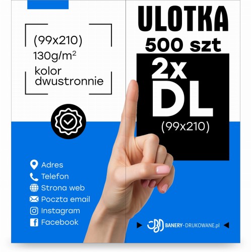 Przejdź do produktu Ulotka Składana 2xDL 99x210 500szt. 