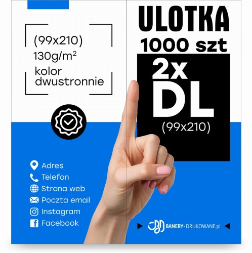 Przejdź do produktu Ulotka Składana 2xDL 99x210 1000szt.  