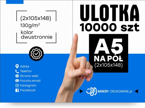 Przejdź do produktu Ulotka Składana A5 Do A6 10000szt.