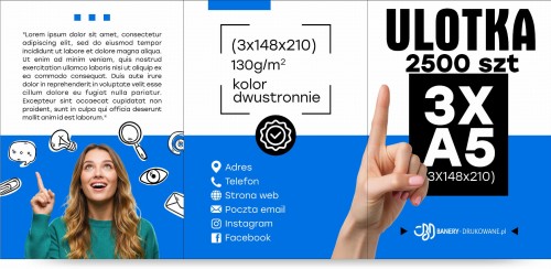 Przejdź do produktu Ulotka Składana 3xA5 2500szt.