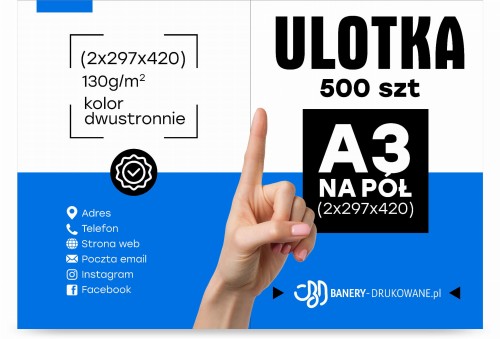Przejdź do produktu Ulotka Składana A3 Do A4 500szt. 