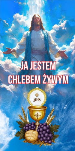 Przejdź do produktu Baner Reklamowy Boże Ciało, Jezus Ja Jestem Chlebem Żywym