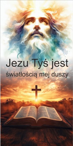 Przejdź do produktu Baner Reklamowy Boże Ciało Dekoracja na Ołtarz, Dekoracja na Dom Jezu Tyś Jest Światłością Mojej Duszy