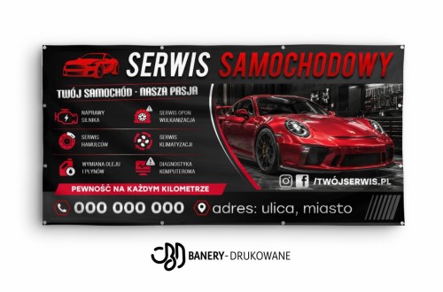 Przejdź do produktu Baner Reklamowy Serwis Samochodowy 