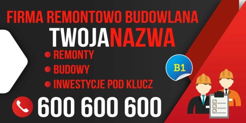 Przejdź do produktu Baner Reklamowy Firma Budowlana Usługi, Budowy, Remonty