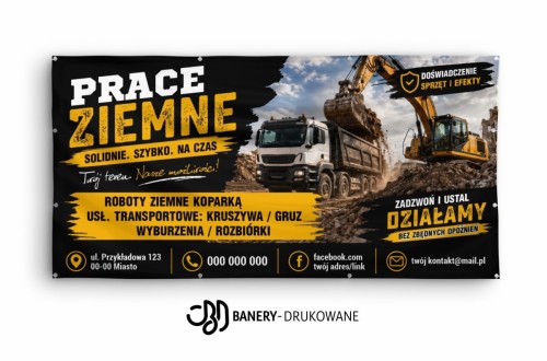 Przejdź do produktu Baner Reklamowy Roboty Ziemne Szybko Solidnie Na Czas