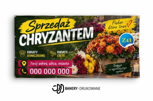 Przejdź do produktu Baner Reklamowy Sprzedaż Chryzantem 