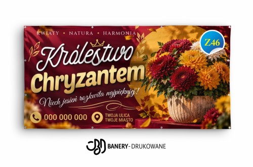 Przejdź do produktu Baner Reklamowy Królestwo Chryzantem Sprzedaż Chryzantem