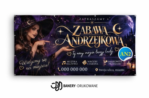 Przejdź do produktu Baner Reklamowy Anrzejki Impreza Andrzejkowa Bal