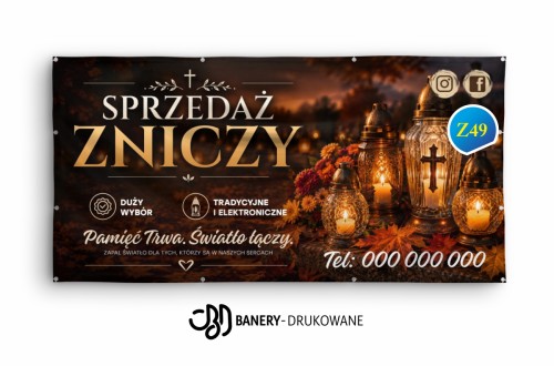 Przejdź do produktu Baner Reklamowy Sprzedaż Zniczy Duży Wybór Wkłady Znicze
