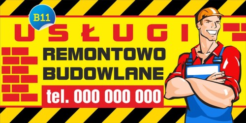 Przejdź do produktu Baner Reklamowy Firma Budowlana Usługi Budowlane Remonty