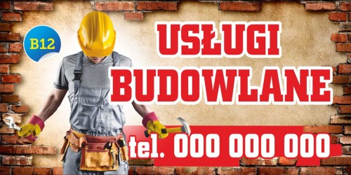 Przejdź do produktu Baner Reklamowy Usługi Budowlane Wykończenia Naprawy Budowlane