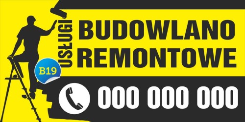 Przejdź do produktu Baner Reklamowy Usługi Budowlano Remontowe, Wykończenia Wnętrz, Remonty Reklama  