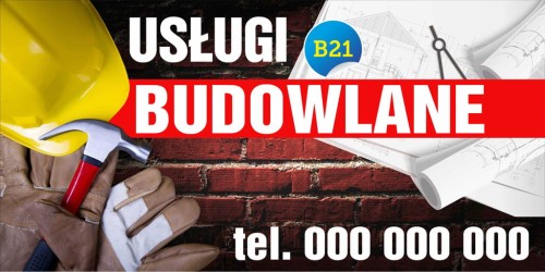 Przejdź do produktu Baner Reklamowy Usługi Budowlane, Reklama Firmy Budowlanej Remontowej Wykończeniowej