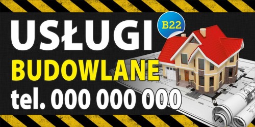 Przejdź do produktu Baner Reklamowy Usługi Budowlane Prace Stolarskie, Cieśla Kontrukcyjny, Remonty