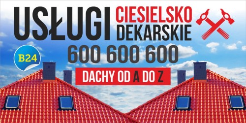 Przejdź do produktu Baner Reklamowy Usługi Ciesielsko Dekarskie Pokrycia Dachy od A do Z Dachowe