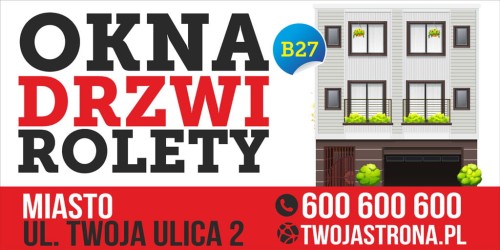 Przejdź do produktu Baner Reklamowy Okna Drzwi Rolety Reklama Stolarka Okienna Drzwiowa 