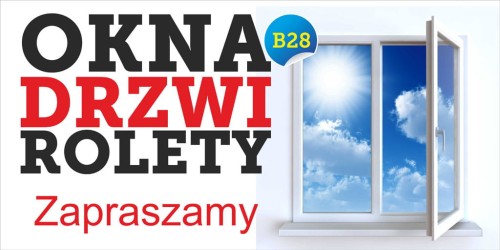 Przejdź do produktu Baner Reklamowy Okna Drzwi Rolety Wykończenie Wnętrz Remonty Serwis Montaż