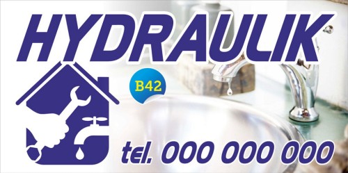 Przejdź do produktu Baner Reklamowy Hydraulik Usługi Wodno Kanalizacyjne Firma Reklama Hydraulik