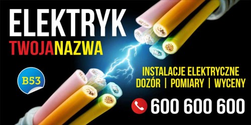 Przejdź do produktu Baner Reklamowy Usługi Elektryczne Reklama Elektryk Montaż Instalacje Naprawy