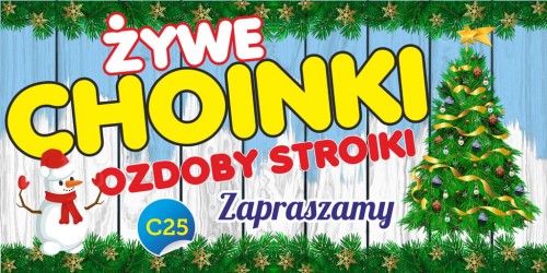 Przejdź do produktu Baner Reklamowy Żywe Choinki Ozdoby Stroiki