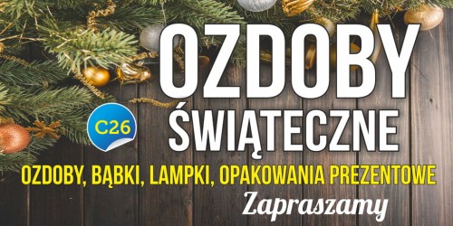 Przejdź do produktu Baner Reklamowy Ozdoby Świąteczne  Zapraszamy Bąbki Lampki