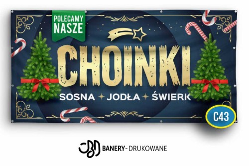 Przejdź do produktu Baner Reklamowy Polecamy Nasze Choinki Jodła Sosna Świerk