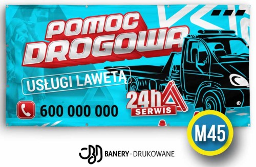 Przejdź do produktu Baner Reklamowy Pomoc Drogowa Usługi Lawetą 