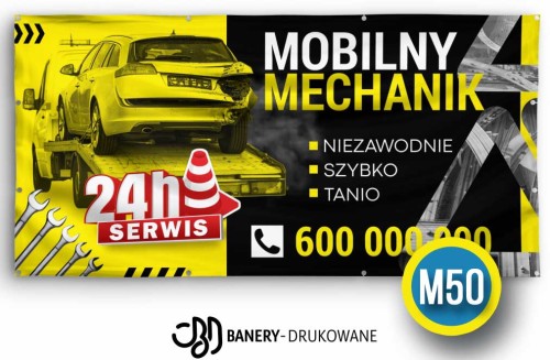 Przejdź do produktu Baner Reklamowy Mobilny Mechanik 24H Pomoc Drogowa