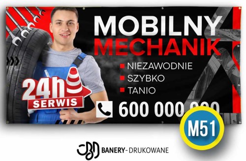 Przejdź do produktu Baner Reklamowy Mobilny Mechanik Niezawodnie Szybko Tanio